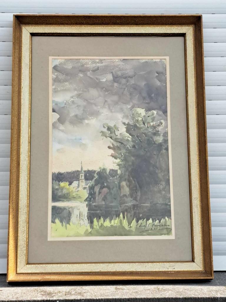 aquarelle paysage signe leon claessens, Antiquités & Art, Enlèvement ou Envoi