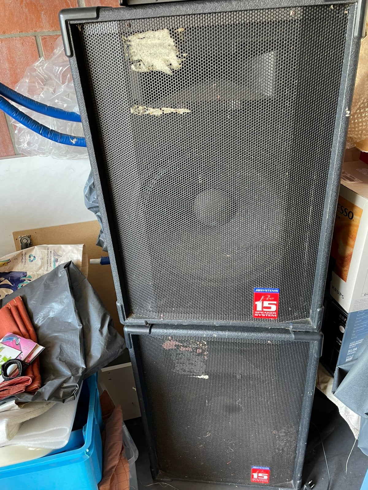 Vintage discobar met versterker Jb systems, Audio, Tv en Foto, Luidsprekerboxen, Ophalen, Gebruikt, 120 tot 150 watt