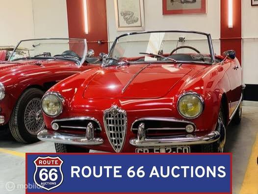 Alfa Romeo Giulietta Spider Veloce | 1958 | Route 66 Auction, Auto's, Zwart, Bedrijf, Handgeschakeld, Overige carrosserie