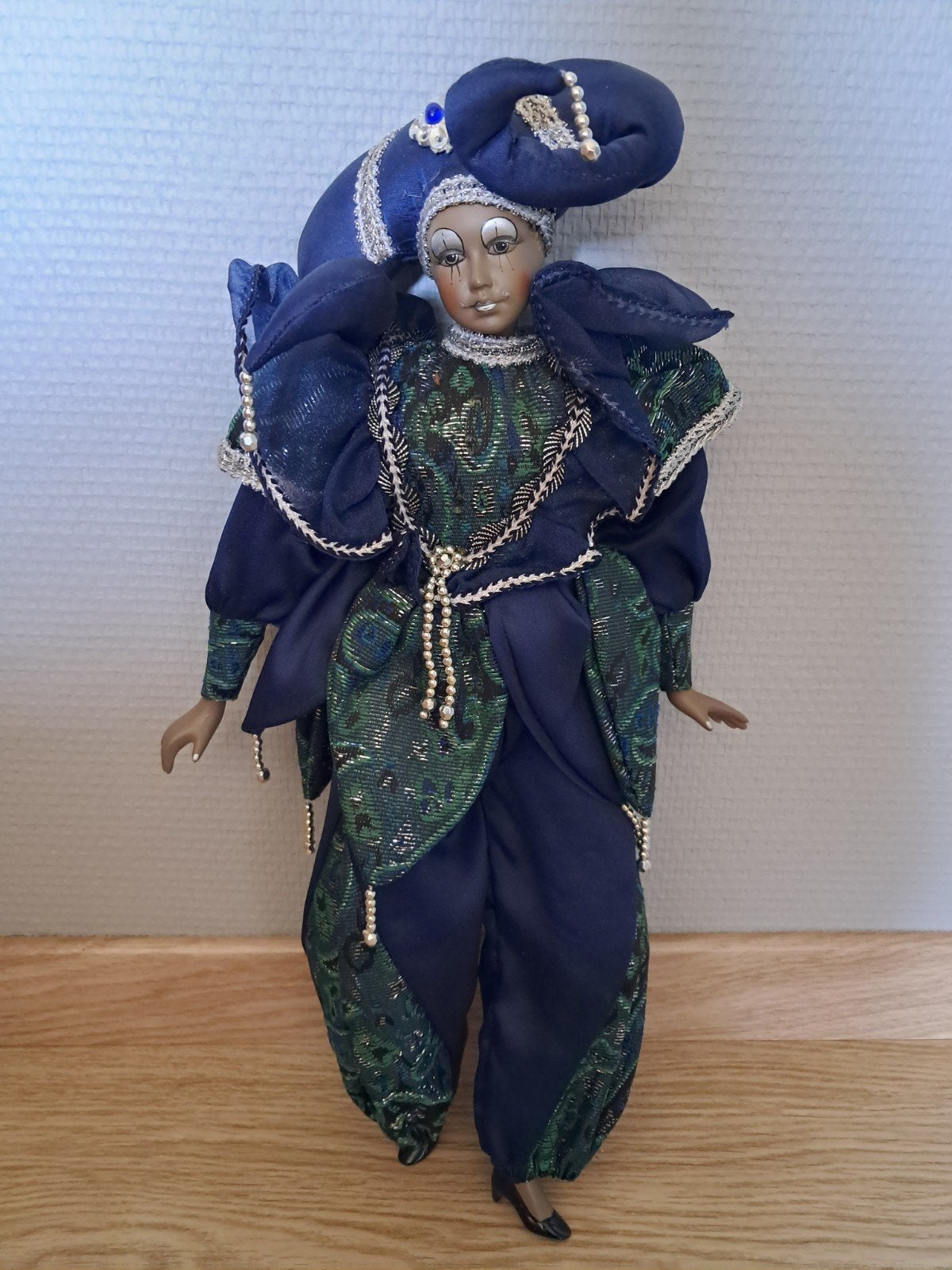 Poupée arlequin ancienne en porcelaine, Enlèvement ou Envoi, Utilisé, Poupée