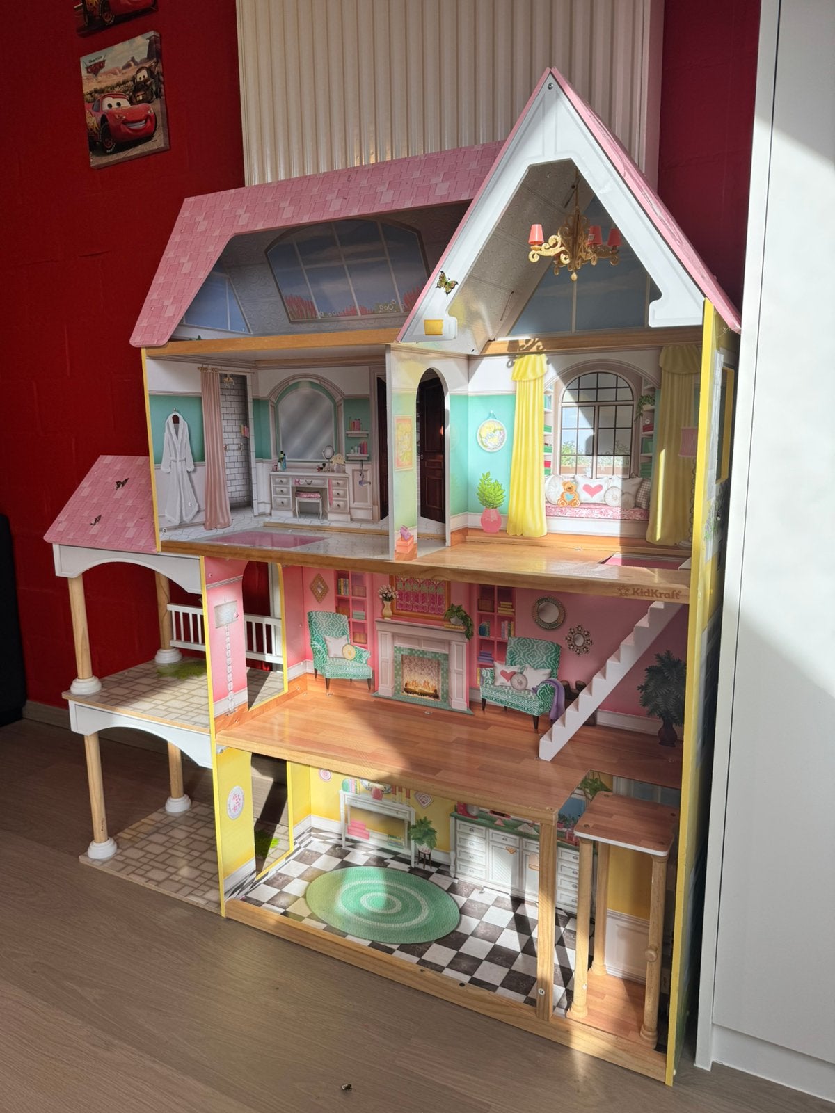 Houten poppenhuis, Kinderen en Baby's, Ophalen, Zo goed als nieuw, Poppenhuis