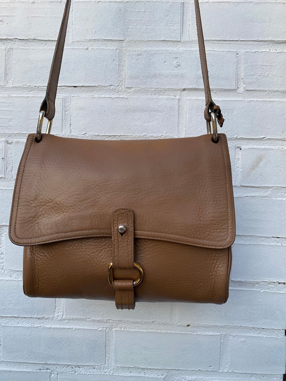 Delvaux „le fichu „kamelen tas, Ophalen of Verzenden, Gebruikt, Bruin, Schoudertasje