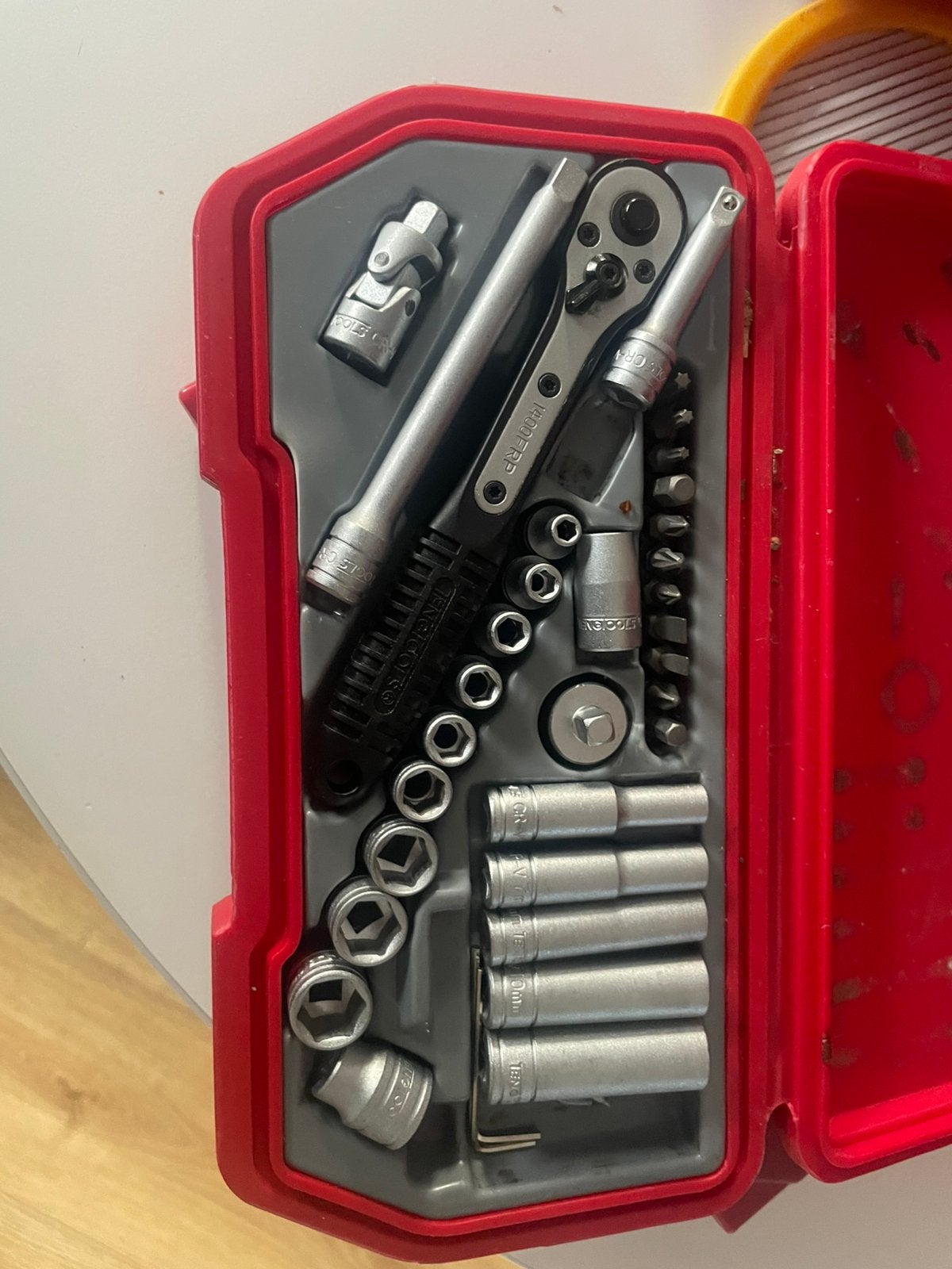 TengTools 1/4" doppenset met ratel in originele koffer, Doe-het-zelf en Bouw, Ophalen, Zo goed als nieuw, Bitset