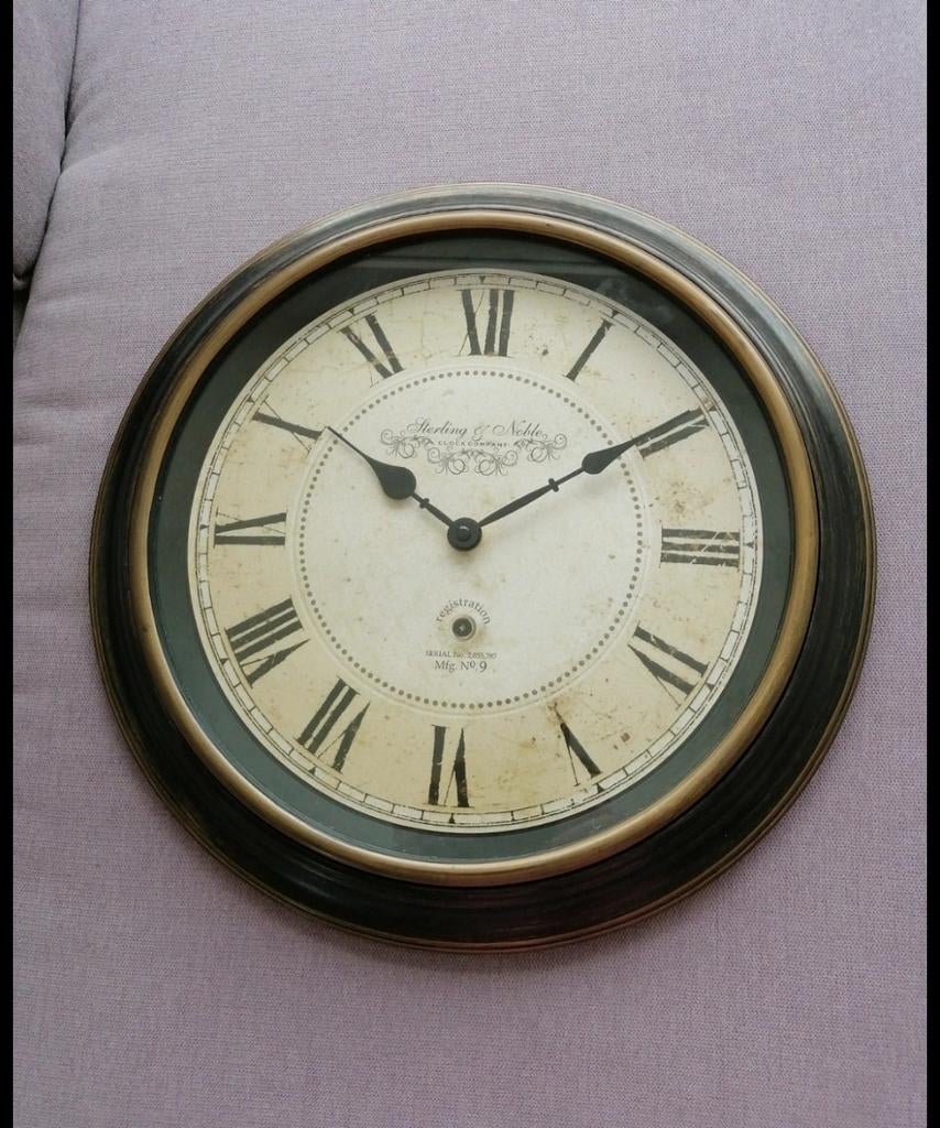 Klok 40 cm diameter vintage look, Ophalen