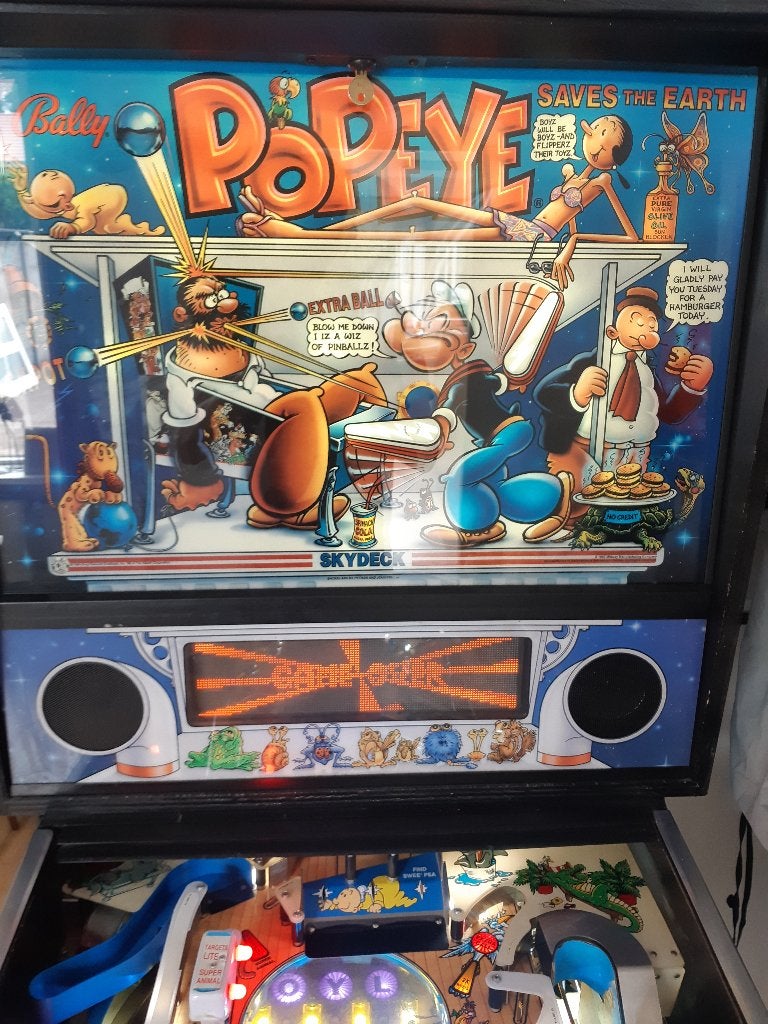 flipper Popeye, Collections, Bally, Flipper (jeu), Enlèvement, Imprimante matricielle