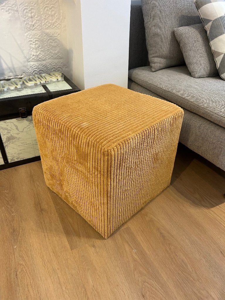 Pouf en tissu brun/orange, Enlèvement, Moins de 50 cm, Moins de 50 cm, Tissus