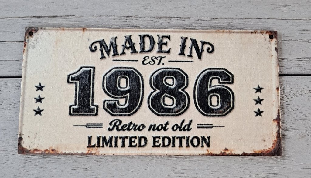 1986 vintage look bord, Ophalen of Verzenden, Overige typen