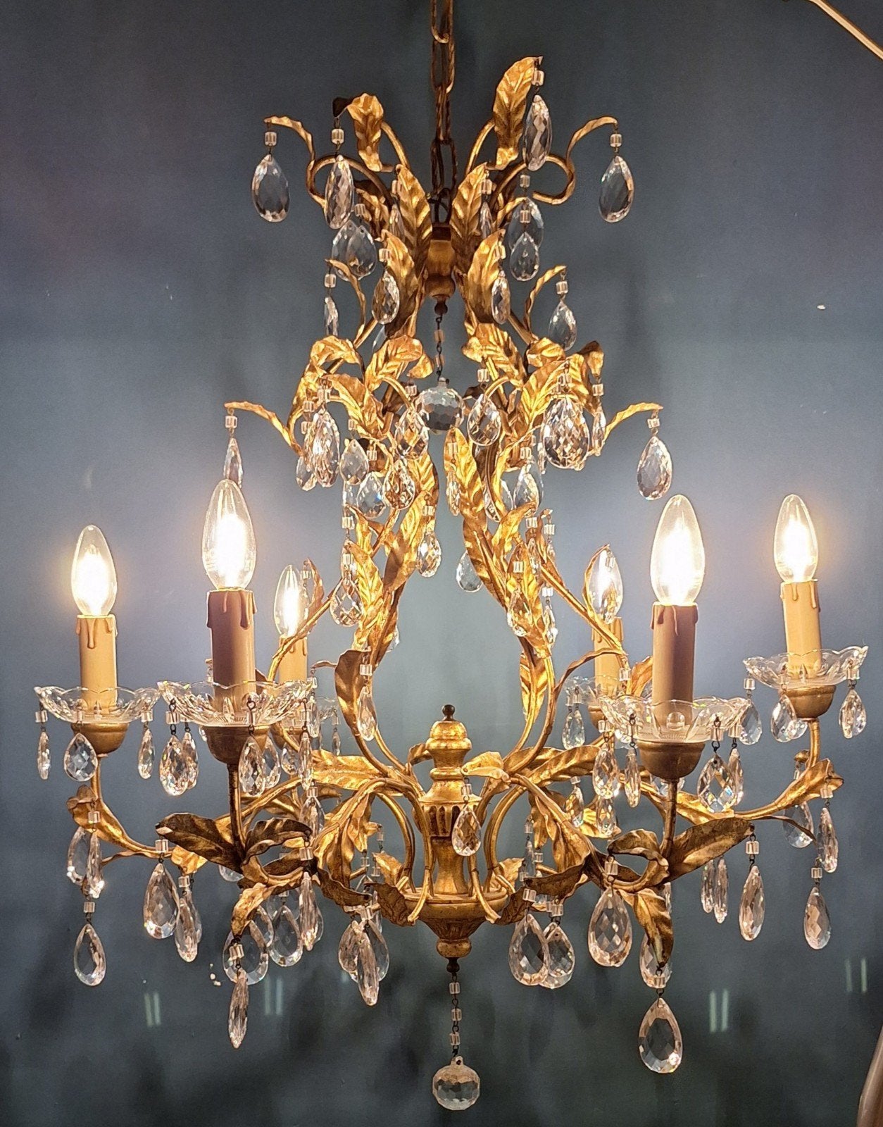 Antieke kroonluchter, Maison & Meubles, Lampes | Lustres, Enlèvement, Utilisé, Verre