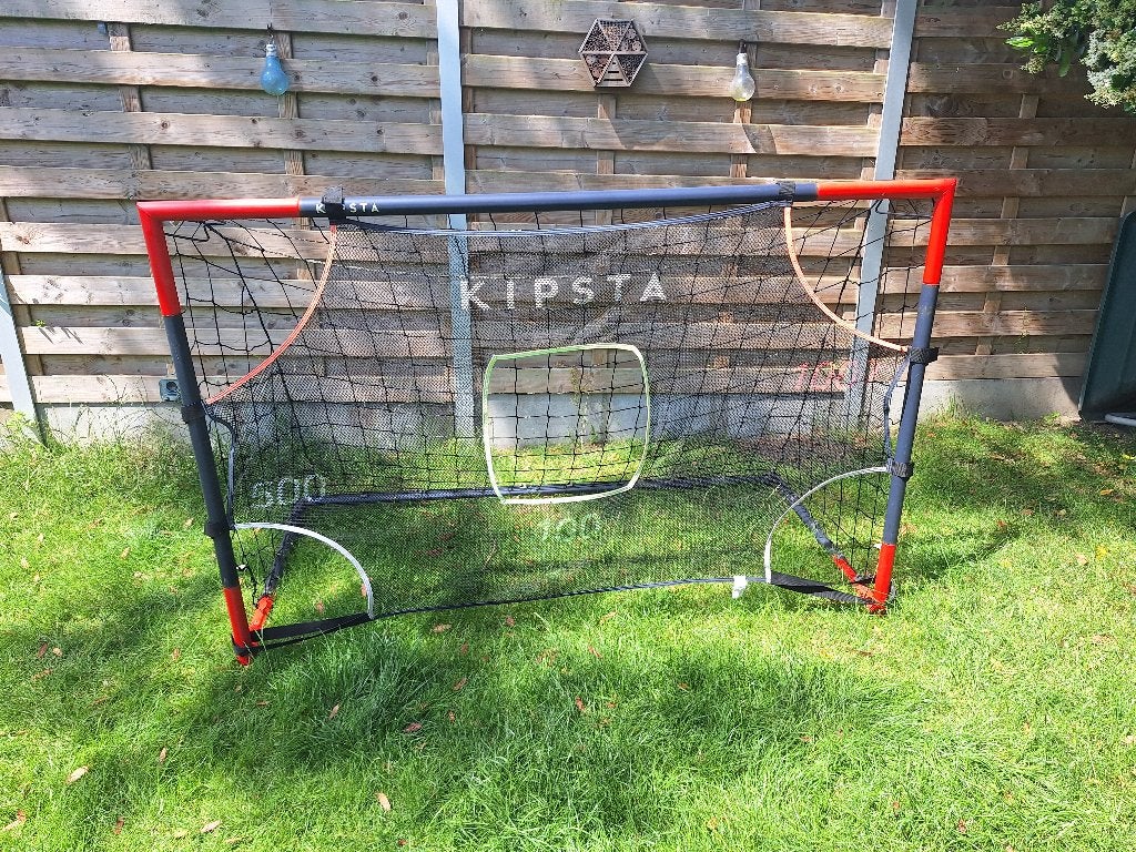 Voetbaldoel met targetnet, Sport en Fitness, Ophalen, Gebruikt, Clubaccessoires