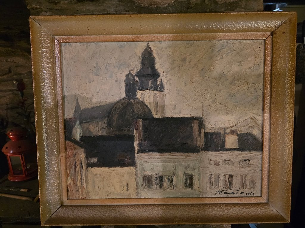 Tableau Dino Attanasio, Enlèvement ou Envoi, Peinture à l'huile, Panneau, Expressionniste