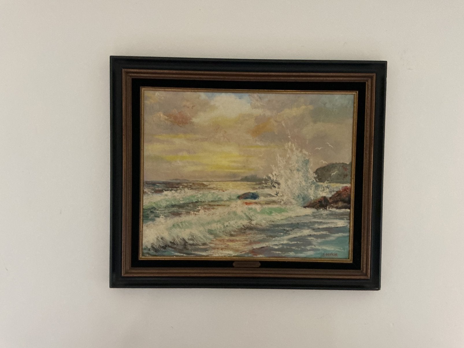 Numéro 42. Peinture à l'huile. 500x400. Cadre 640 x 540., Antiquités & Art, Enlèvement ou Envoi