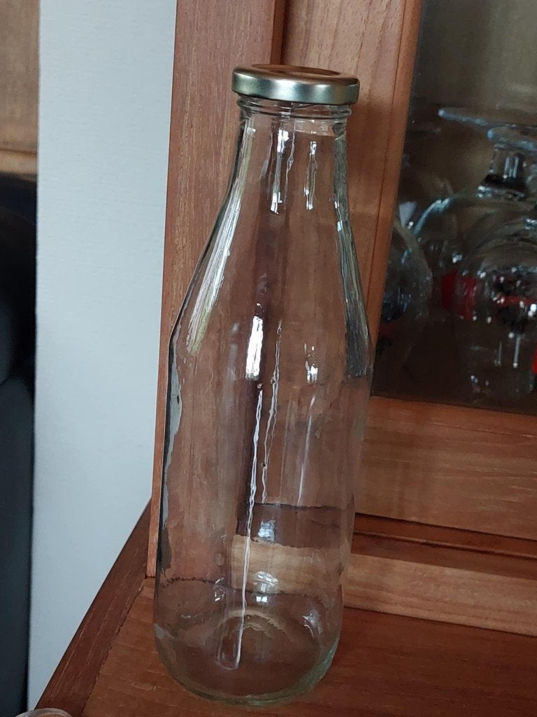 6 glazen flessen met schroefdeksel 0,75l, Ophalen, Zo goed als nieuw, Glas