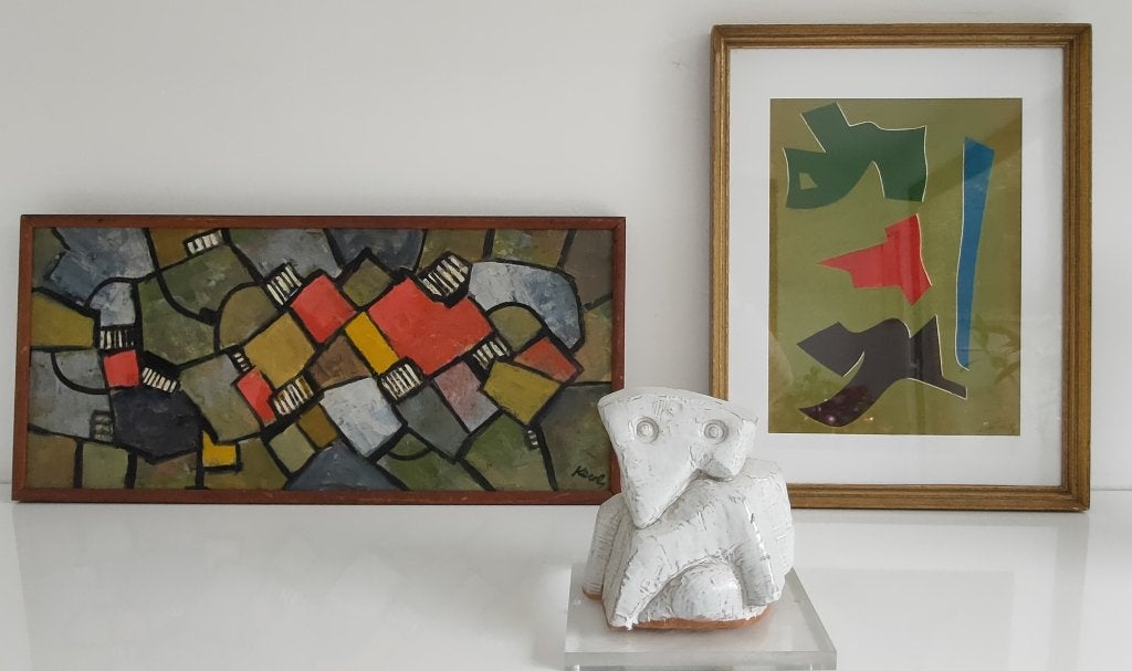 HENRI KERELS (GROUPE ART ABSTRAIT)/ 2 Peintures, Enlèvement, Abstrait