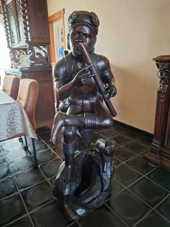 statue en bois massif, Enlèvement, Fait main, Bois, Statue