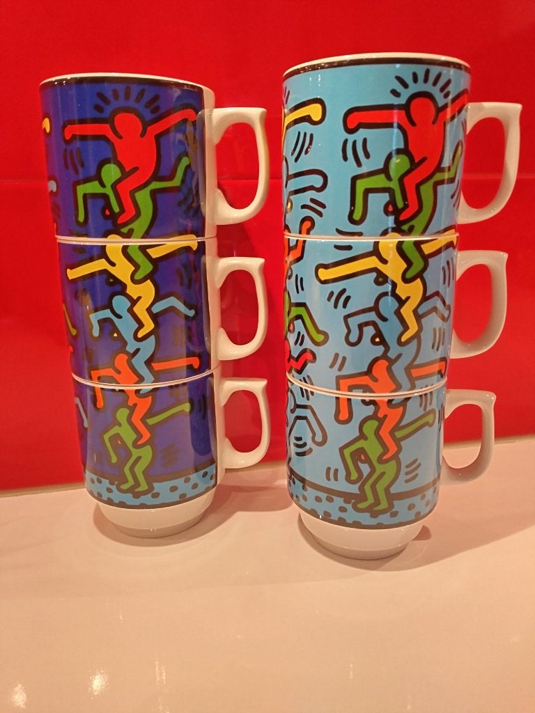 Keith Haring Könitz stapelbekers licht- en donker-blauw, Overige merken, Nieuw, Ophalen of Verzenden, Modern