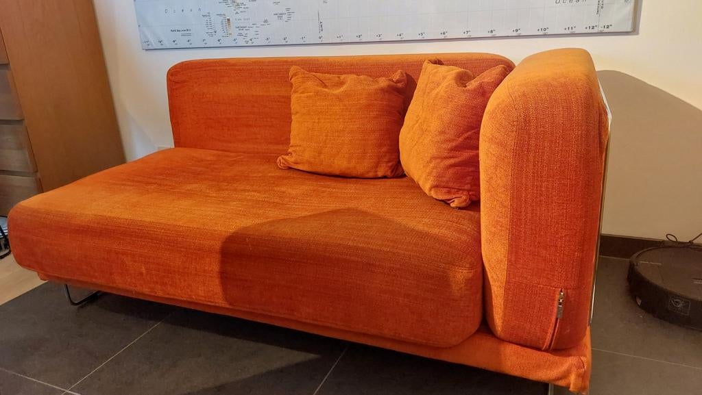 Vintage zetel in velours stof, Ophalen, Stof