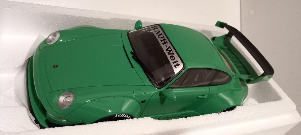1/18 Porsche 911 993 RWB Rauh-Welt Begriff Green GT Spirit, Ophalen, Nieuw, Auto, Overige merken