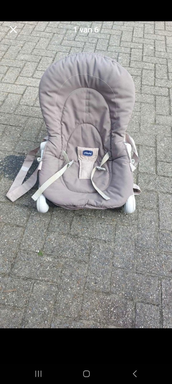Wipstoeltje van Chicco en grijze kleur, Utilisé, Avec ceinture(s), Chaise rebondissante, Enlèvement
