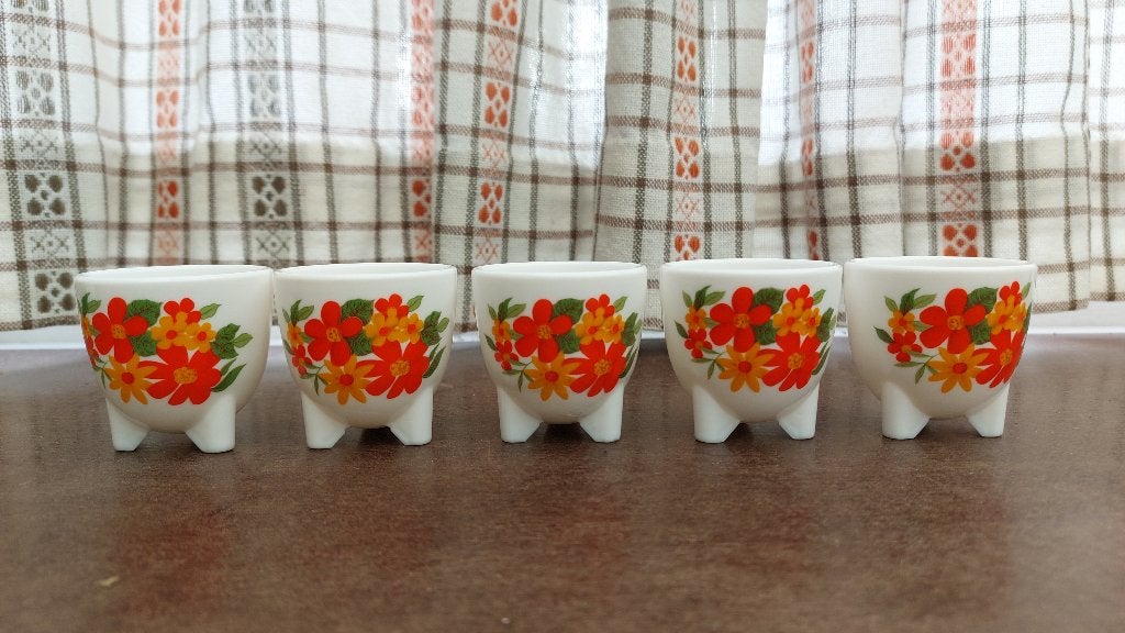 Acropal retro eierdopjes, 5 stuks, Collections, Rétro, Enlèvement ou Envoi