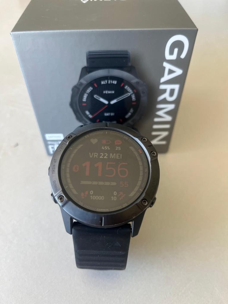 Sporthorloge Garmin Fenix 6X Sapphire, Handtassen en Accessoires, Sporthorloges, Verzenden, Hoogte, Gebruikt
