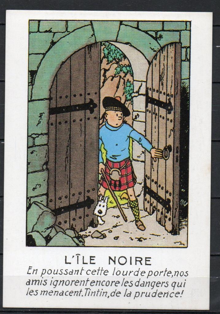 Carte postale : Hergé : Tintin/ L'île noire, Enlèvement