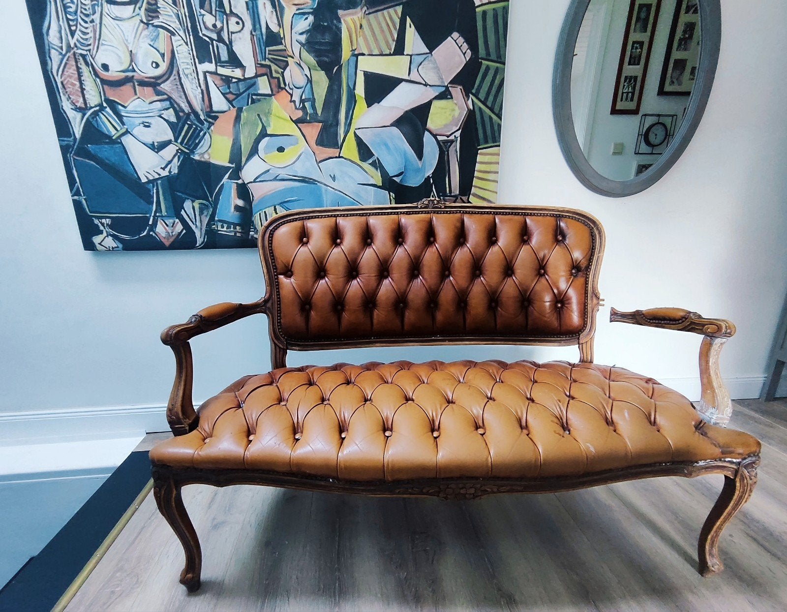 Louis XV vintage salonbank in le, Ophalen