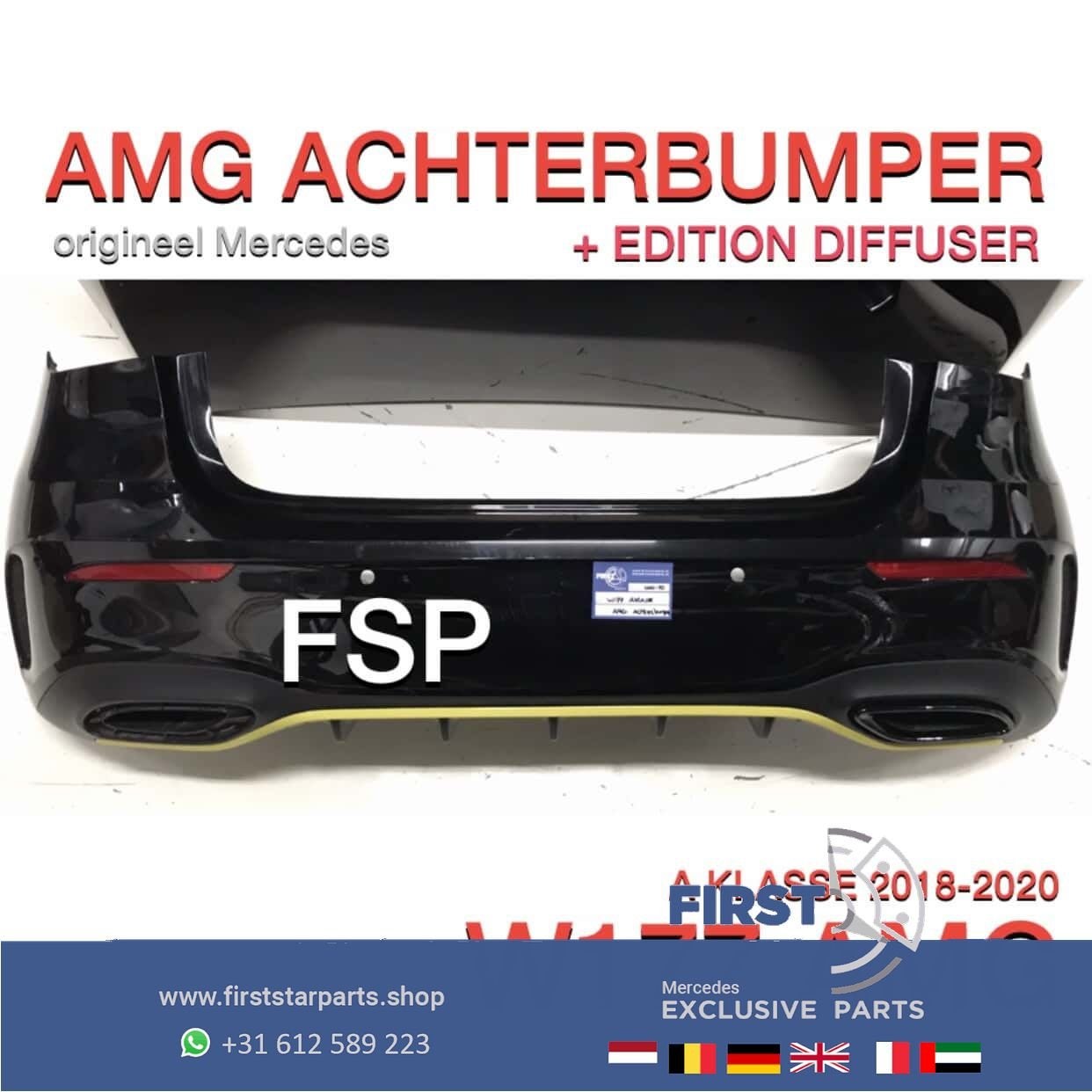 W177 AMG ACHTERBUMPER + EDITION DIFFUSER Mercedes A Klasse 2, Auto-onderdelen, Carrosserie, Bumper, Mercedes-Benz, Achter, Gebruikt