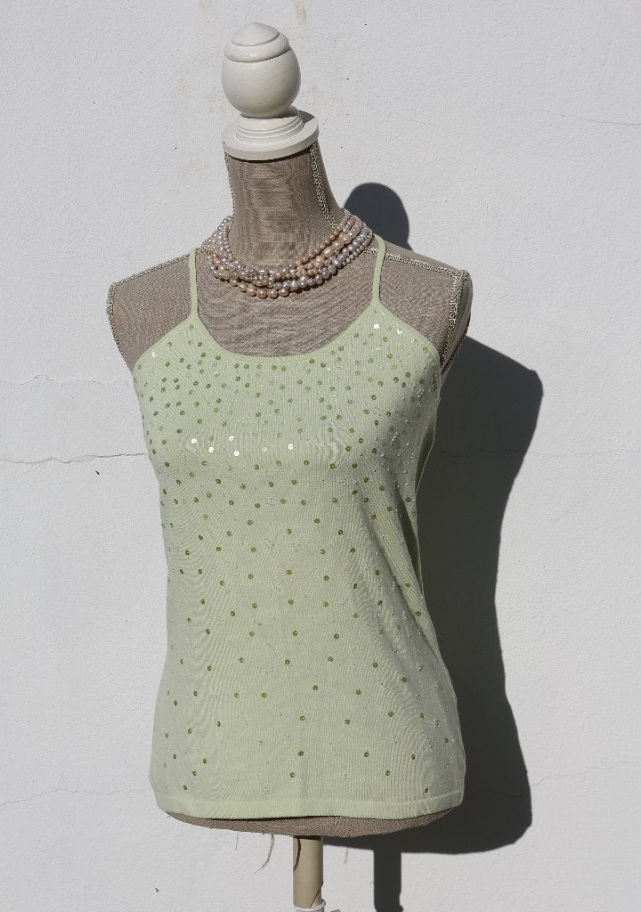 Mooie lichtgroen/gele Turturnover L top, Kleding | Dames, Topjes, Maat 38/40 (M), Zo goed als nieuw, Groen, Turnover