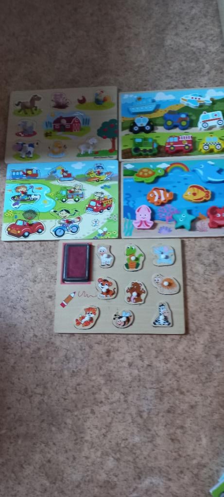Houten inlegpuzzels, Kinderen en Baby's, Ophalen, Gebruikt, 6 maanden tot 2 jaar, Van hout
