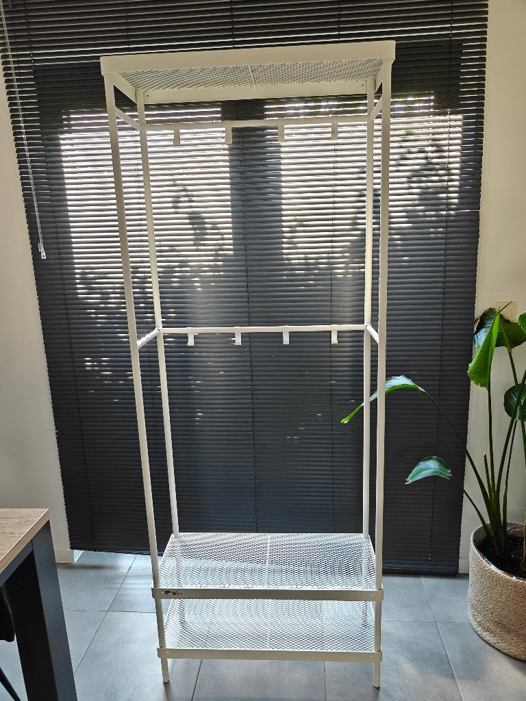 IKEA MACKAPÄR kapstok met schoenenopberger – wit, Maison & Meubles, Armoires | Étagères à chaussures, Enlèvement, Comme neuf