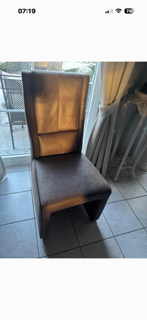 Eetkamerstoelen 3 st bruin nubuck, Huis en Inrichting, Stoelen, Ophalen, Kunststof, Bruin, Vier