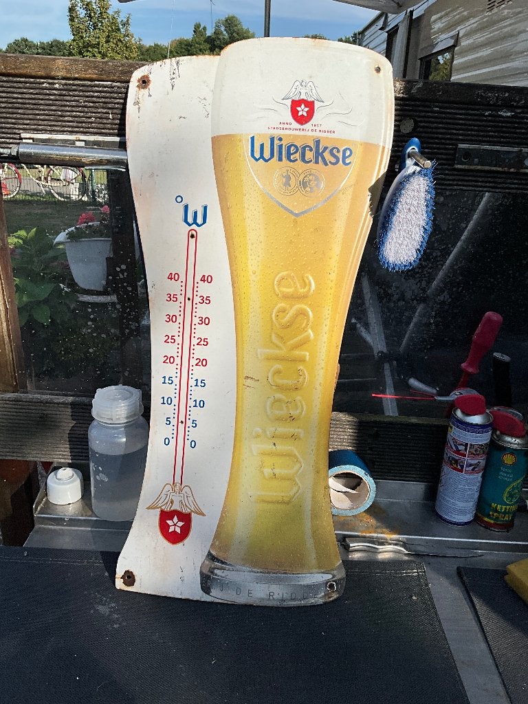 E-Mail reclamebord WIECKSE WITTE BIER, Antiek en Kunst, Verzenden