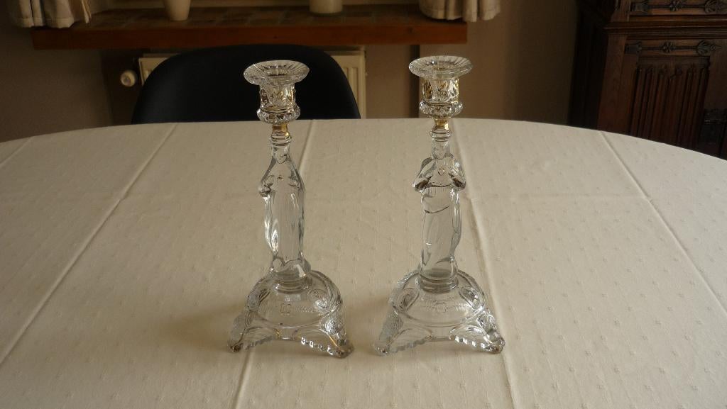 Glazen kandelaar, Ophalen of Verzenden, Glas