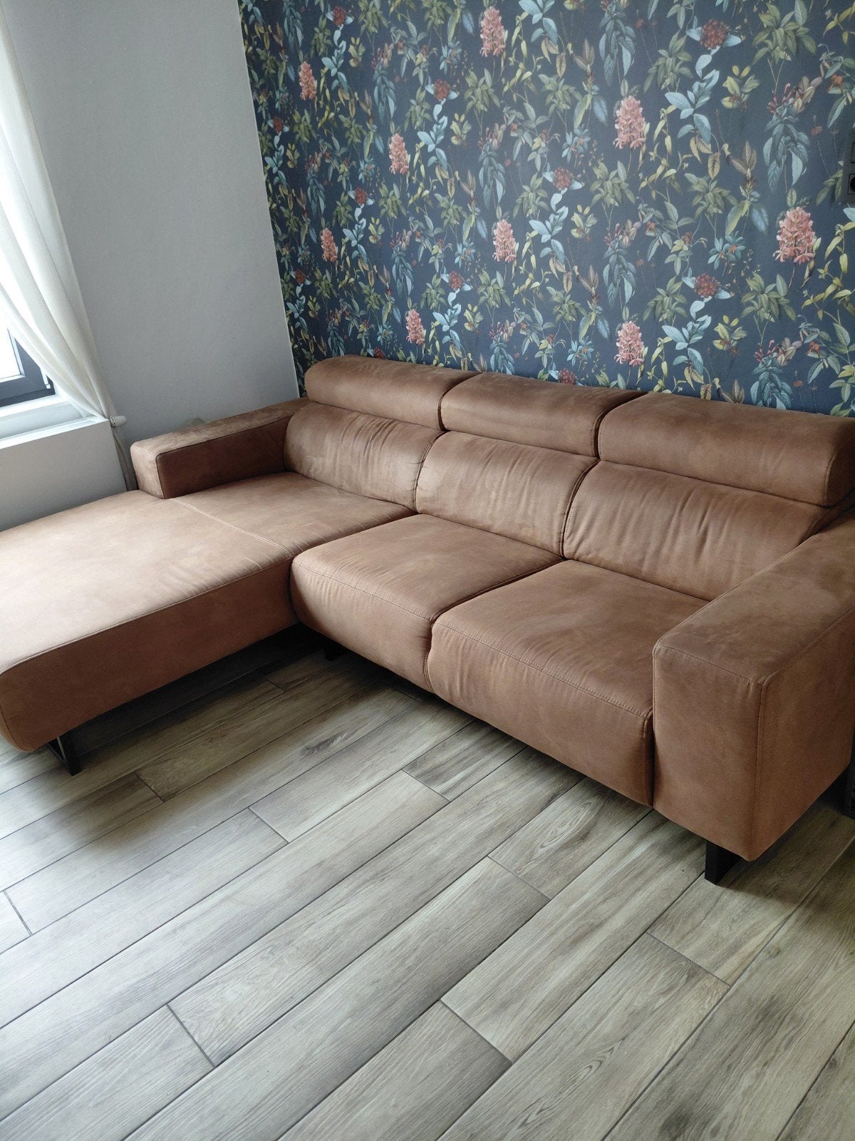 Canapé avec pouf (avec hocker) - parfait état, Enlèvement, Comme neuf, Tissus