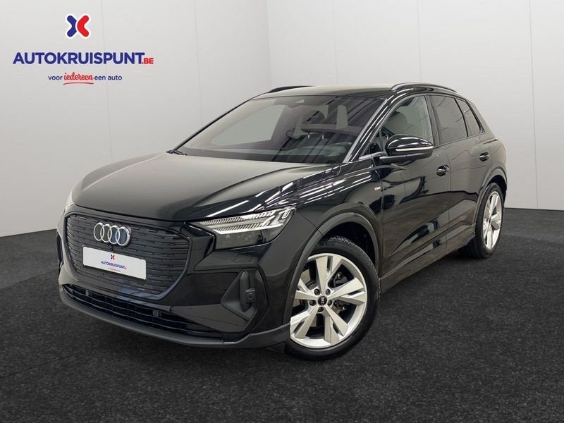 Audi Q4 e-tron 40 e-tron 77 kWh S-Line EXT., Auto's, Gebruikt, Euro 6, Zwart, Leder