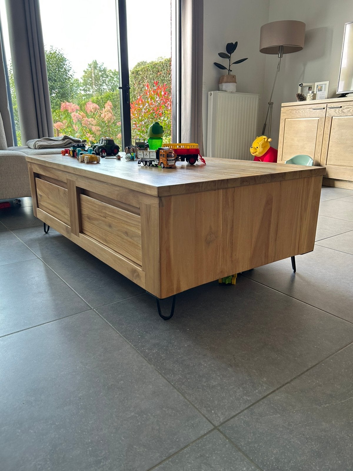 Houten salon tafel, Tuin en Terras, Ophalen of Verzenden, Zo goed als nieuw