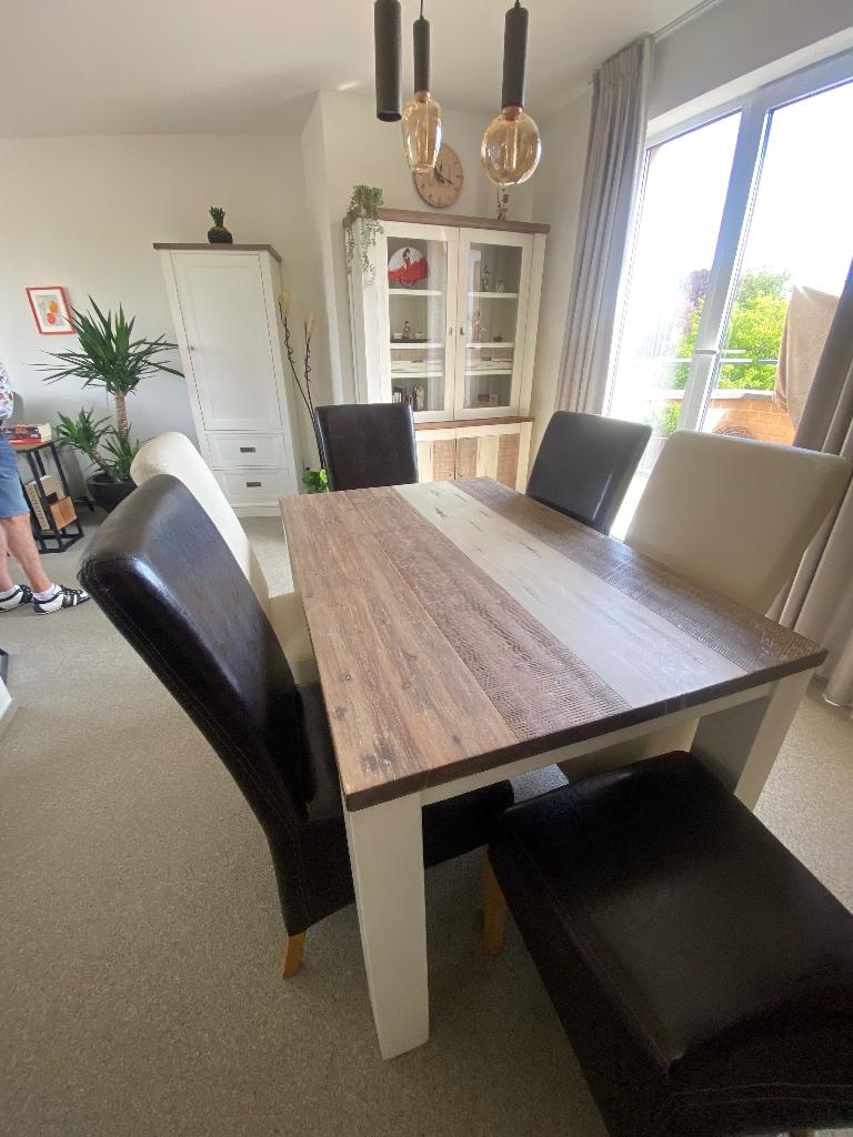 6 eetkamerstoelen in gebruikte staat, Huis en Inrichting, Stoelen, Ophalen, Gebruikt, Bruin, Vijf, Zes of meer stoelen