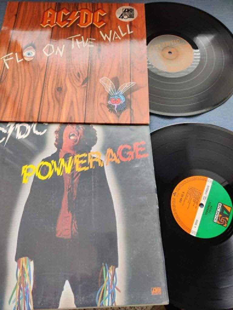 lot acdc (powerage + fly on the wall, atlantic, 85, germany, Ophalen of Verzenden