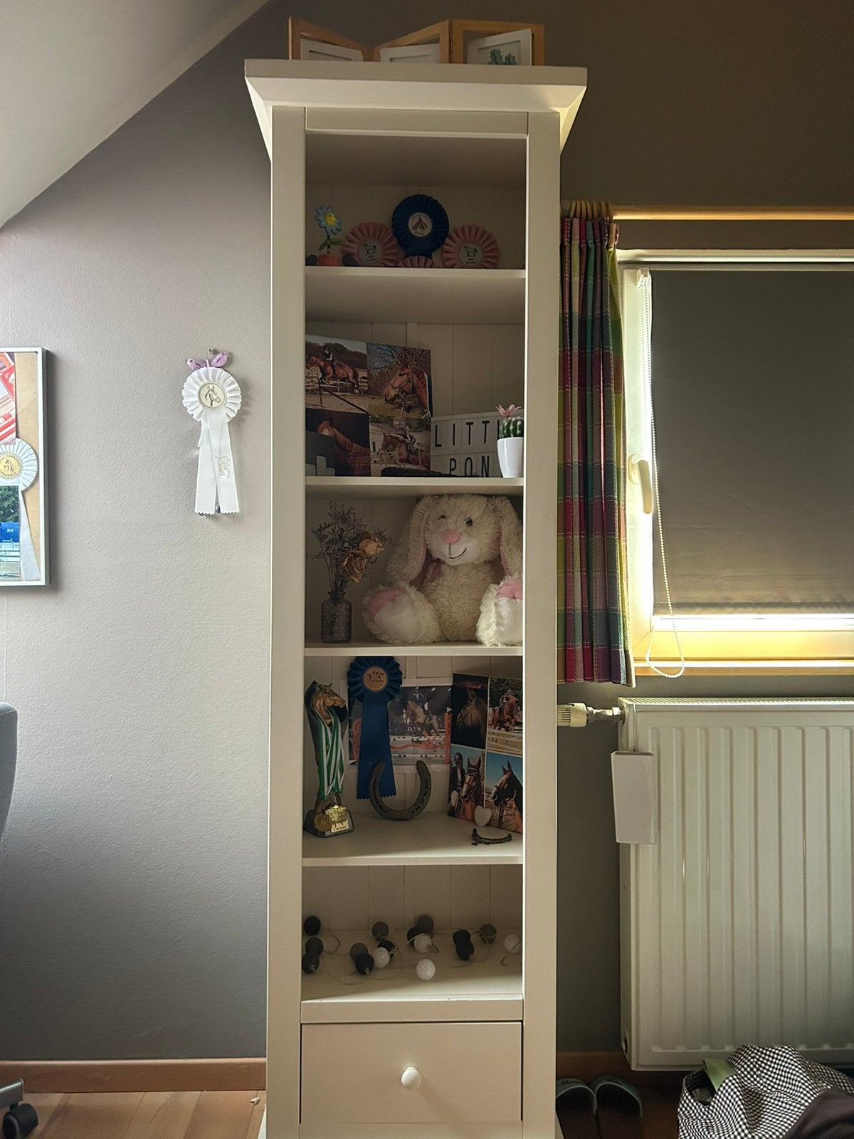 Witte meubels + grijze bureaustoel te koop, Ophalen, Gebruikt