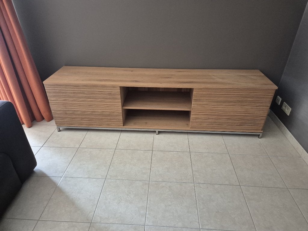 TV-meubel in eik Ethnicraft, Huis en Inrichting, Ophalen, Gebruikt, Eikenhout, 200 cm of meer