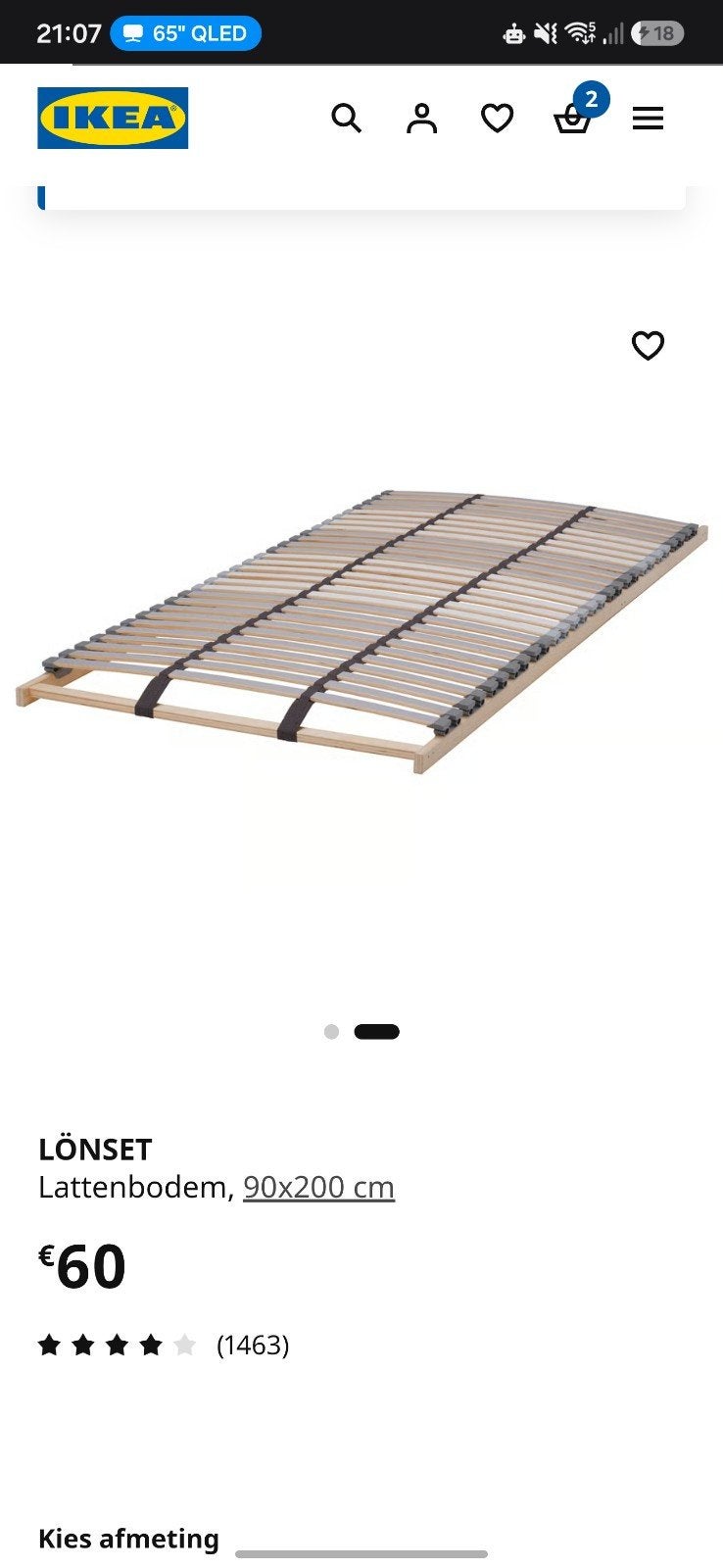 Lattenbodem Lonset ikea (2 stuks), Huis en Inrichting, Ophalen