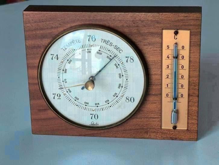 Vintage Scholz barometer en thermometer, Ophalen of Verzenden, Barometer