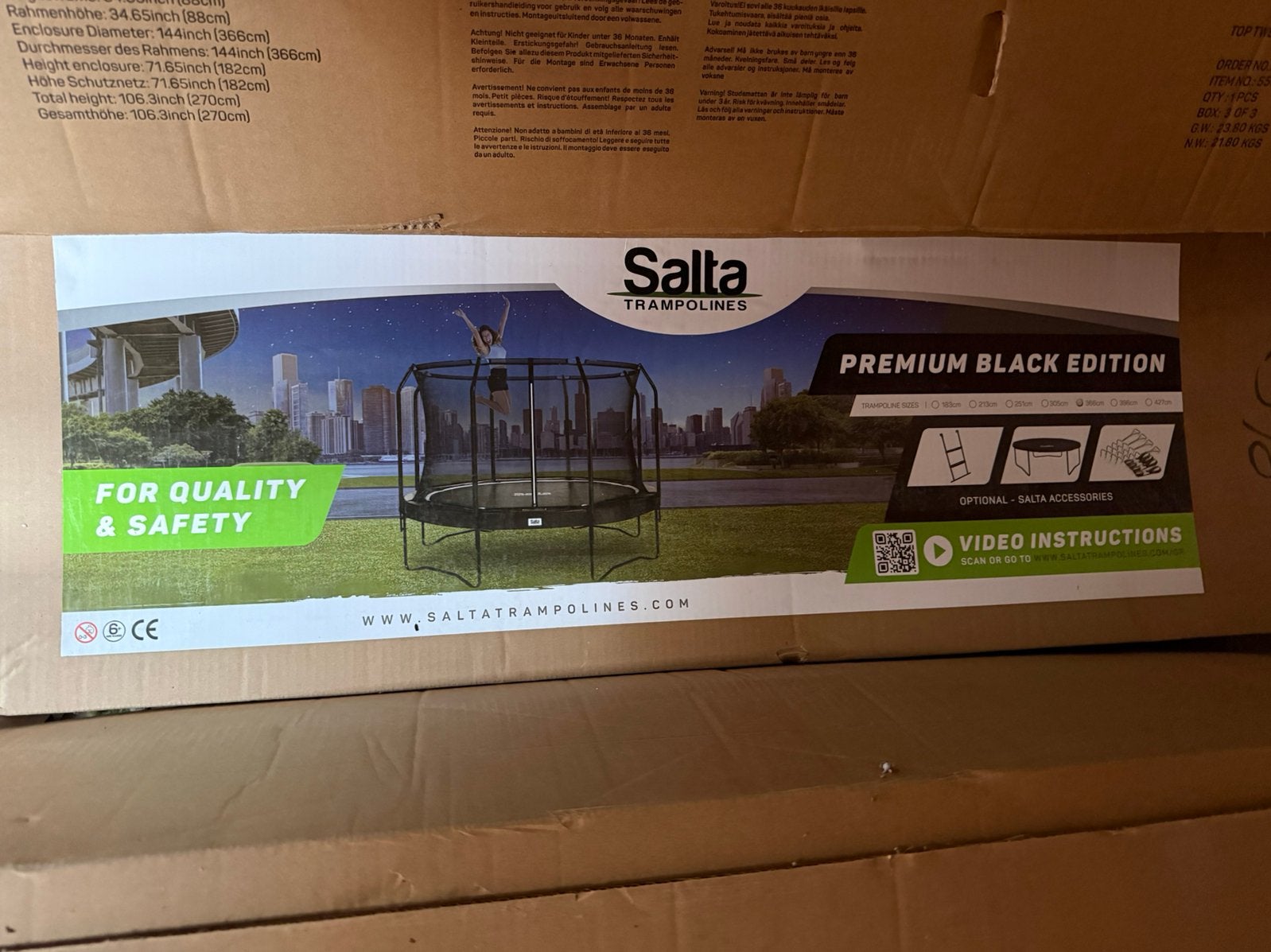 Nouveau trampoline haut de gamme Salta d'environ 3m66, Enfants & Bébés, Jouets | Extérieur | Trampolines, Enlèvement, Neuf