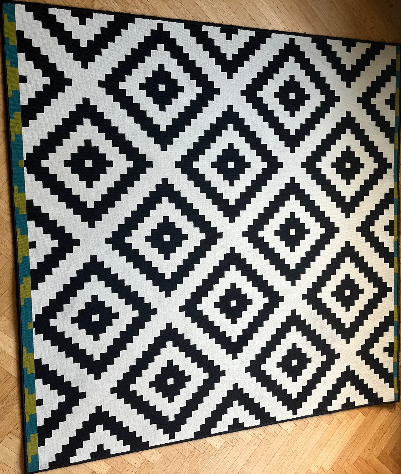 Tapis IKEA LAPPJUNG RUTA – 200  200 cm, Maison & Meubles, Enlèvement, Comme neuf, Blanc