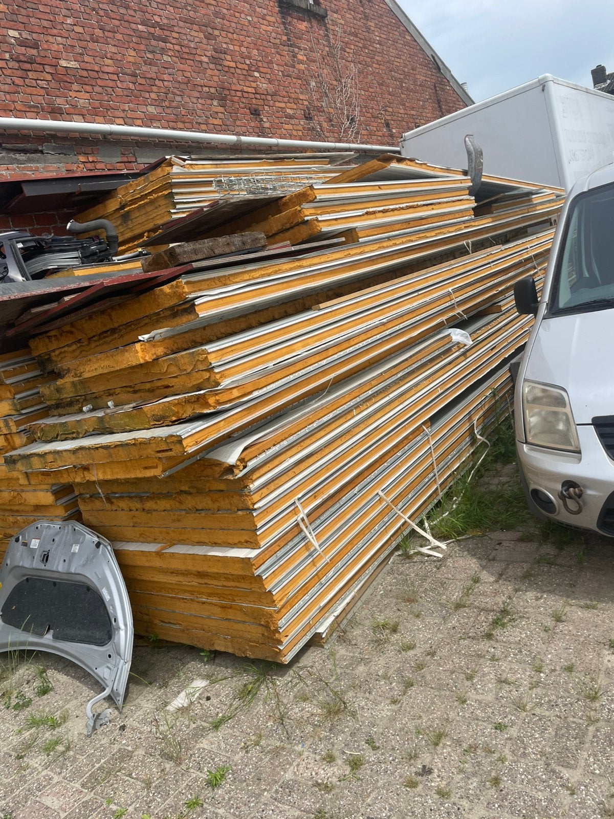 Partij sandwichpanelen  600cm x 100 x 10, Ophalen, Zo goed als nieuw