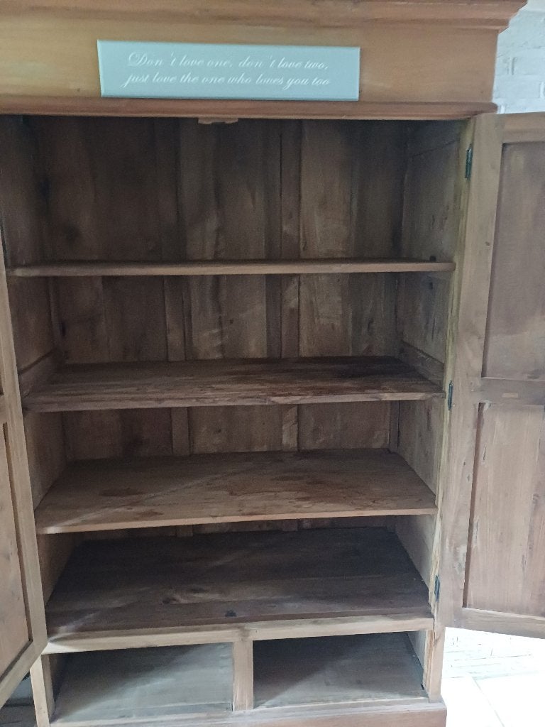 Teak barkast, Huis en Inrichting, Ophalen, Gebruikt, 100 tot 150 cm, 200 cm of meer
