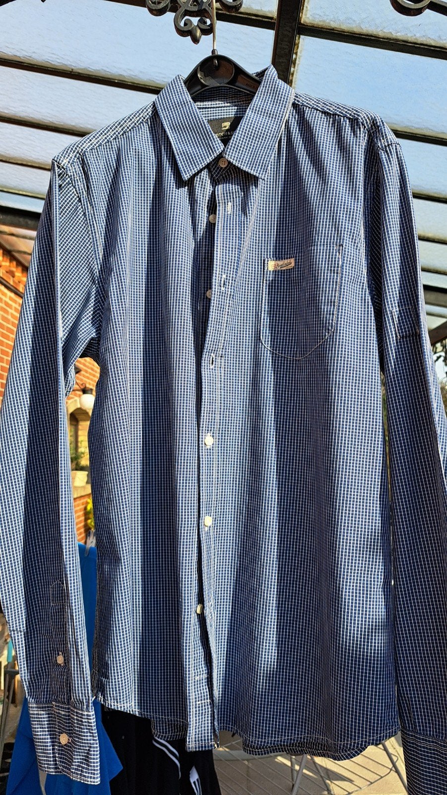 scotch en soda blauw geruit hemd, Kleding | Heren, Ophalen of Verzenden, Gedragen, Blauw, Scotch en soda