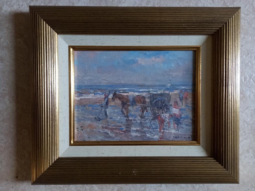 2x Adriaan Cornelis van Noort - schilderij olieverf, paneel, Ophalen of Verzenden