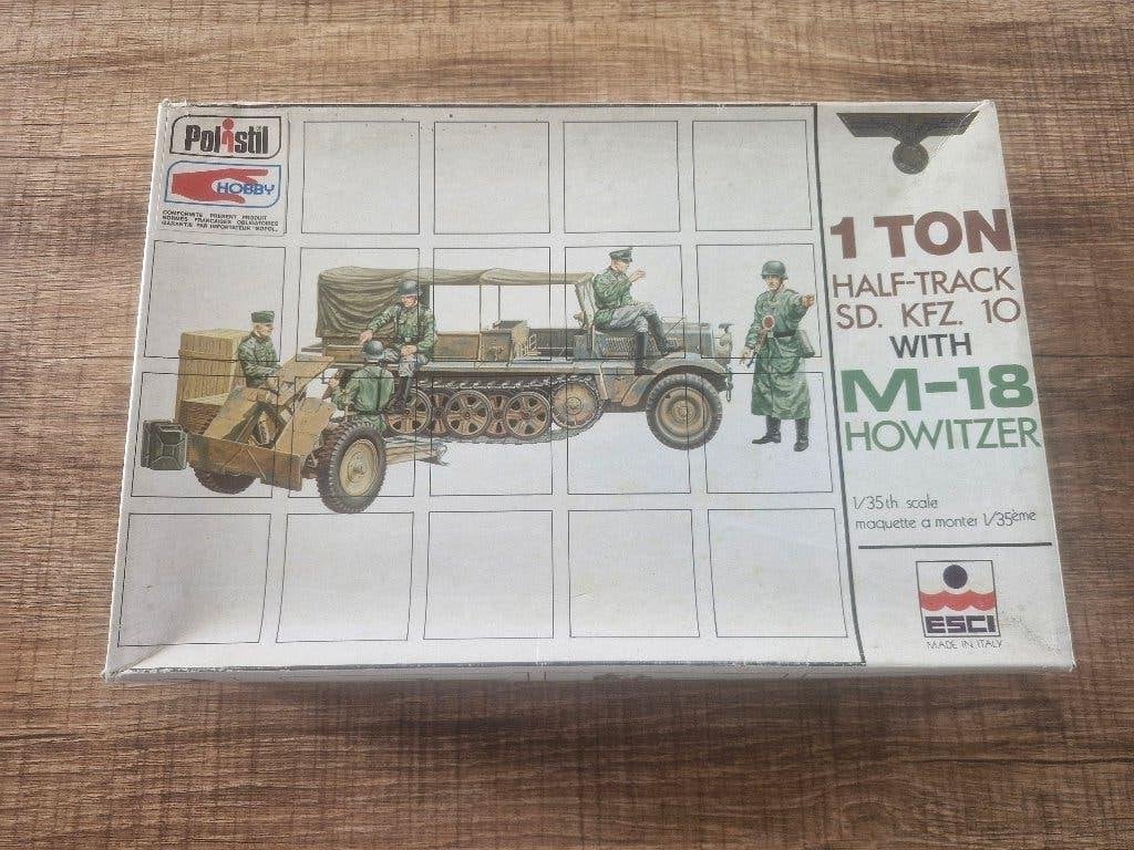 Esci 1/35 1Ton Half-track Sd.Kfz.10 with M-18 Howitzer, Overige merken, 1:32 tot 1:50, Nieuw, Ophalen of Verzenden