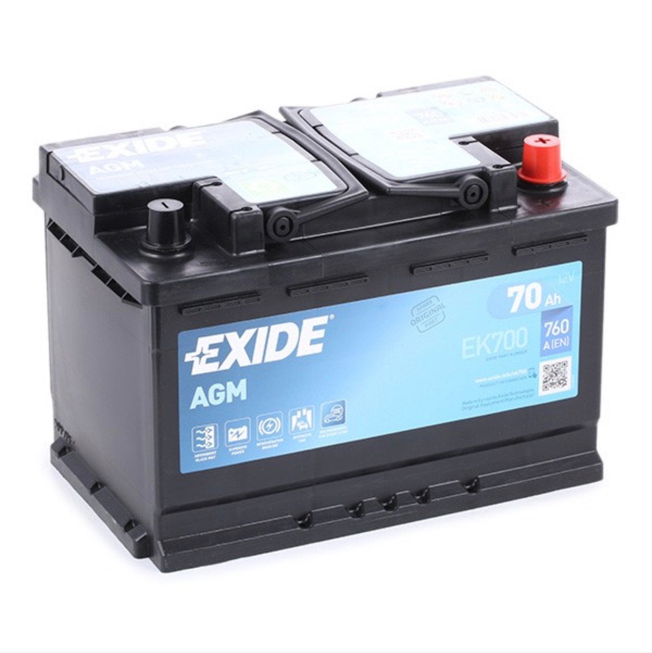 BATTERIE AGM EXIDE EK700, 70 Ah, 760 A FR, Autos : Pièces & Accessoires, Enlèvement, Utilisé